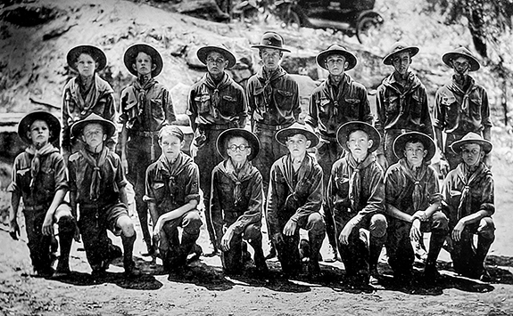 <i>Scouts headed for the swimming hole</i>