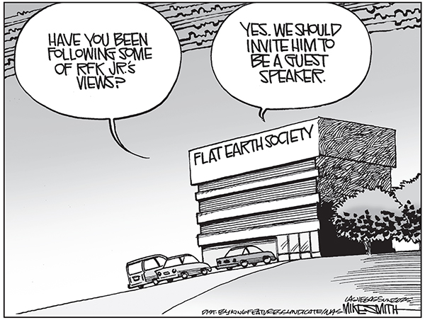 Editorial Cartoon: Flat Earth Society